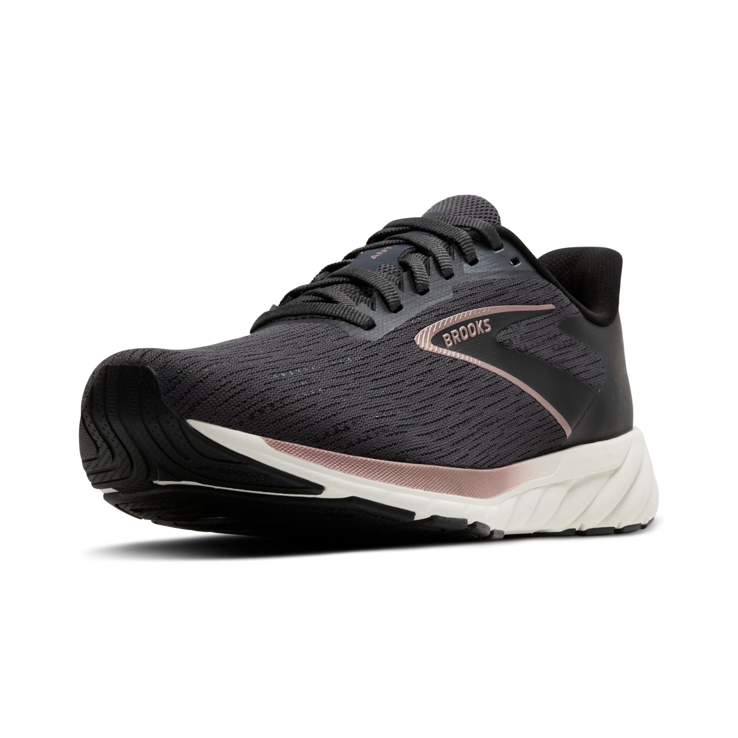 Brooks Women’s Anthem 7 Neutral Running Shoe - Black/Grey/Rose Gold - 6.5 Medium Image