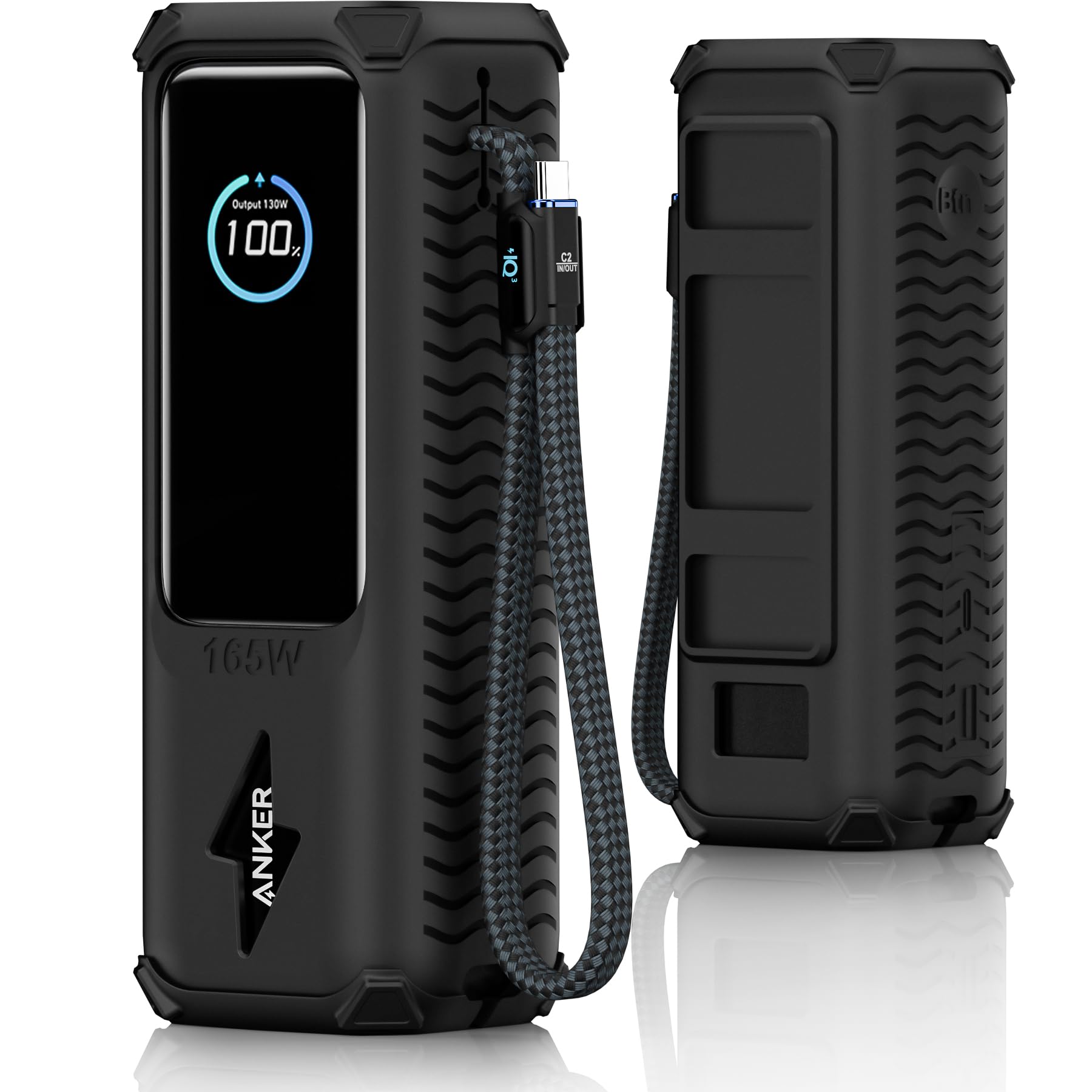 Photo 1 of YWXTW Silicone Case for Anker Laptop Power Bank (25,000mAh/165W) - Shockproof Drop-Resistant, Built-in Cable Storage | Non-Slip Grip, Hidden Dust Plug Protective Cover for Anker Power Bank 165w