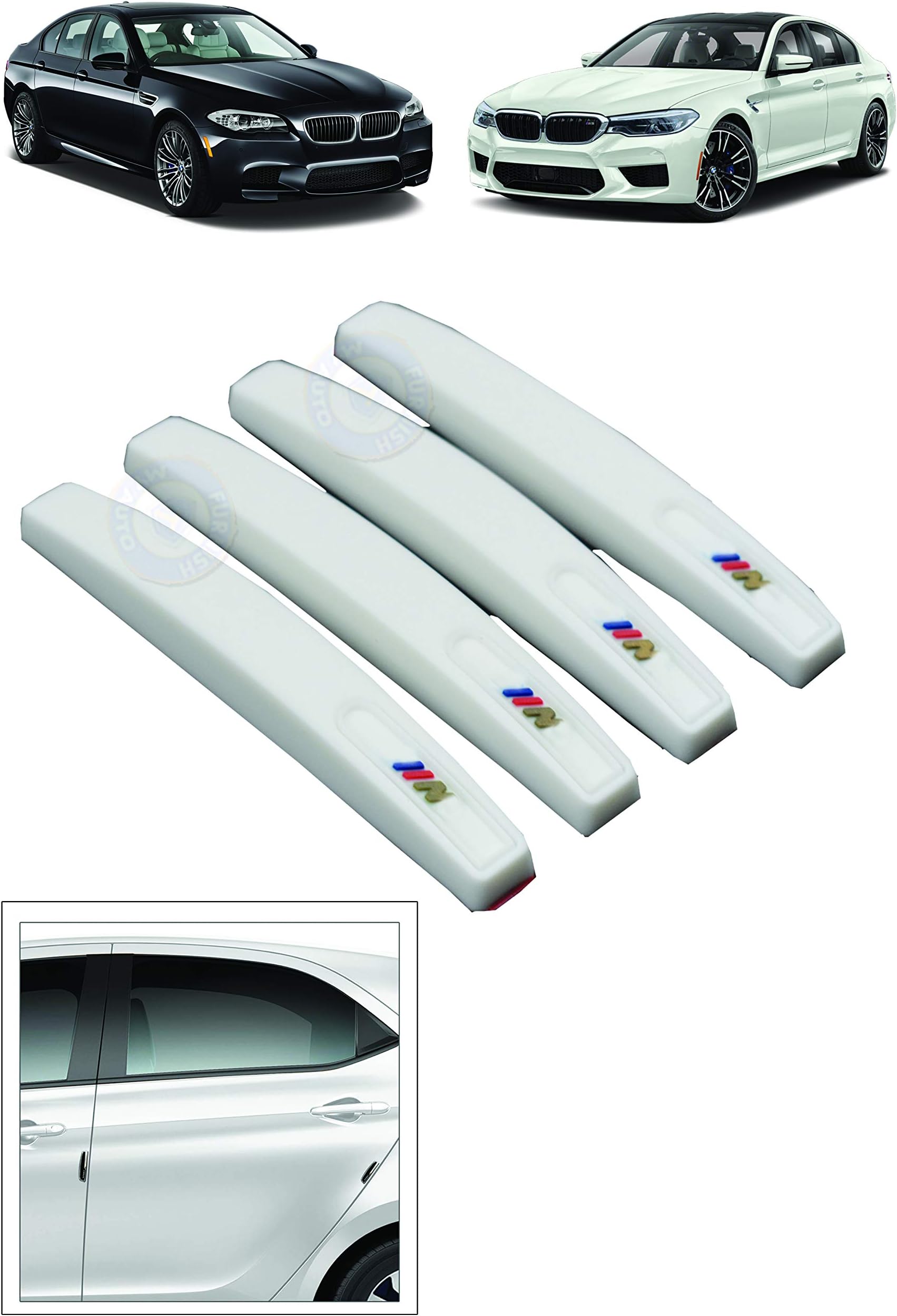OnWheel FurnishMyAuto PVC and Plastic Car Door Guard Edge Scratch Protector Exterior Accessories for BMW (White)