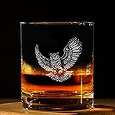 Owl Vintage Engraved Whiskey Glass - Wildlife Themed Gift - Unique Birthday Gifts For Friends And Family - Owl Lovers Gift - Vintage Old Fashioned Glass - Decor For Bar