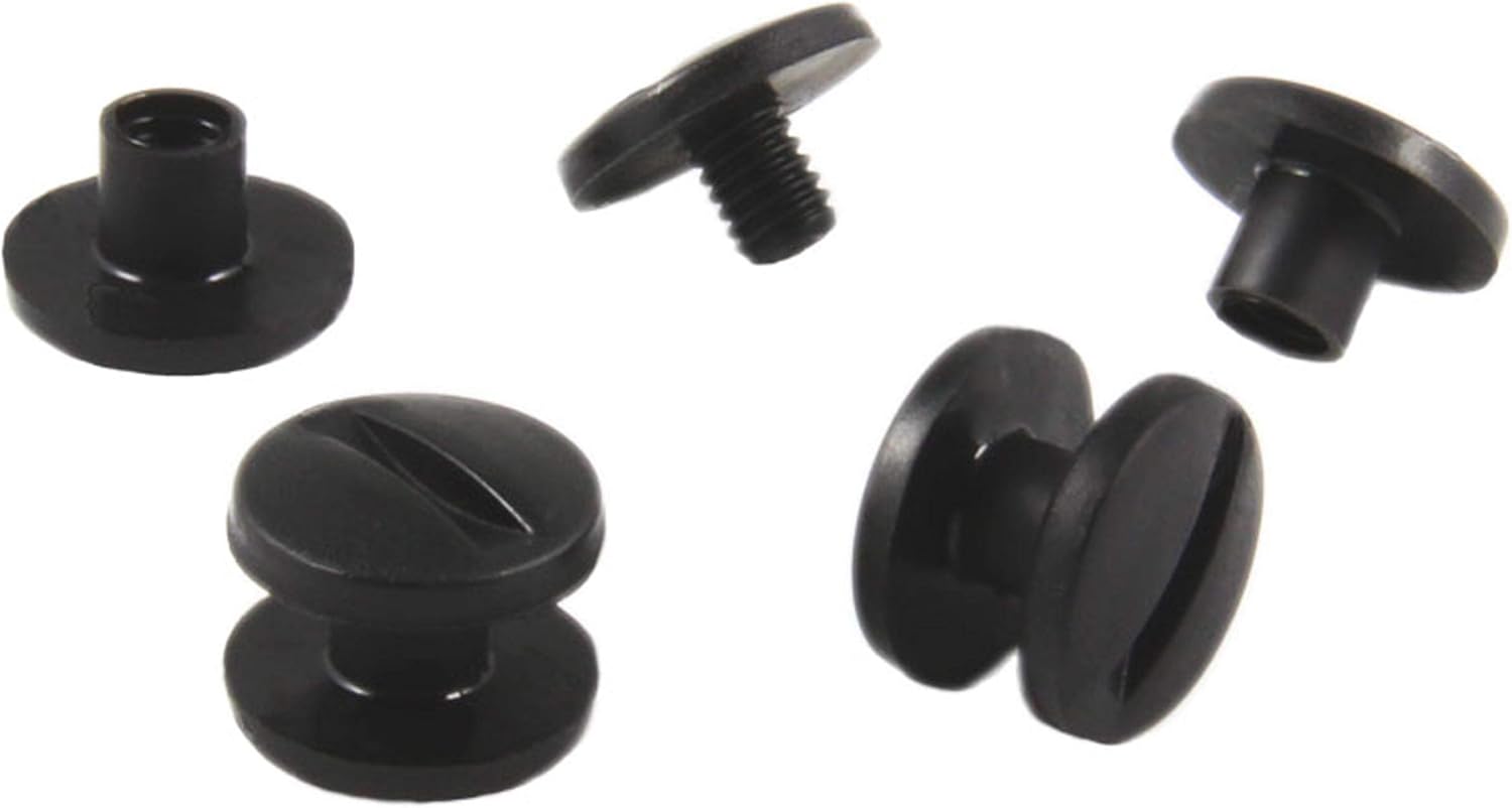 Binding screws, plastic, black or white, choice of sizes, 20, 50, 100 or 1000 pieces