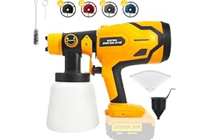 BYCZONE Paint Sprayer for Dewalt 20V MAX Battery,HVLP Spray Paint Gun with Motor and Copper Nozzle,600W Cordless Paint Sprayer for Home Interior and Exterior, House Painting(Tool Only)