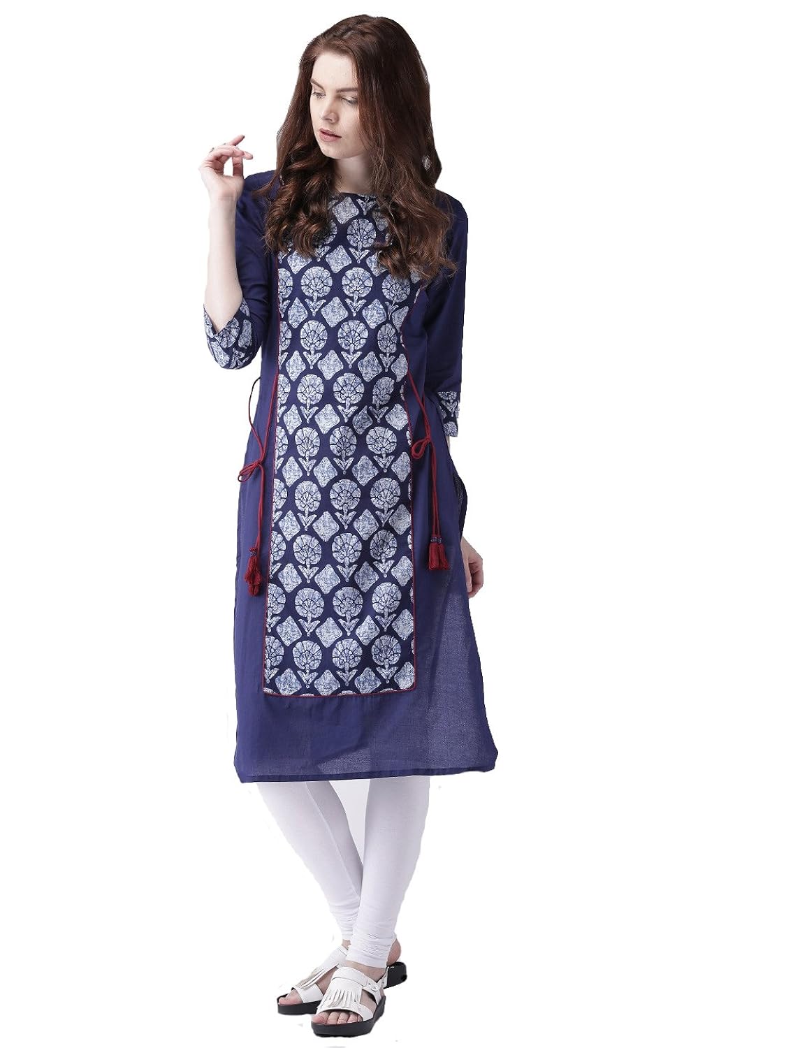 amayra women's cotton straight kurti (tck036_blue)