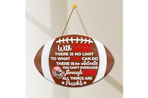 SFDHVCF Football Wall Decor Christian Religious Bible Verse Decor Man Cave Room Home Decor Football Party Decorations Thanksgiving Christmas Birthday Gifts for Men Friend Coworkers