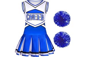 Doxrmuru Girls Cheerleader Costume Cheerleading Outfit for Halloween Party Birthday Gift
