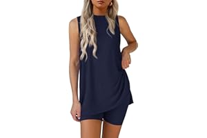 PRETTYGARDEN 2 Piece Sets for Women 2026 Summer Matching Lounge Shorts Set Resort Airport Travel Loungewear Outfits Clothing