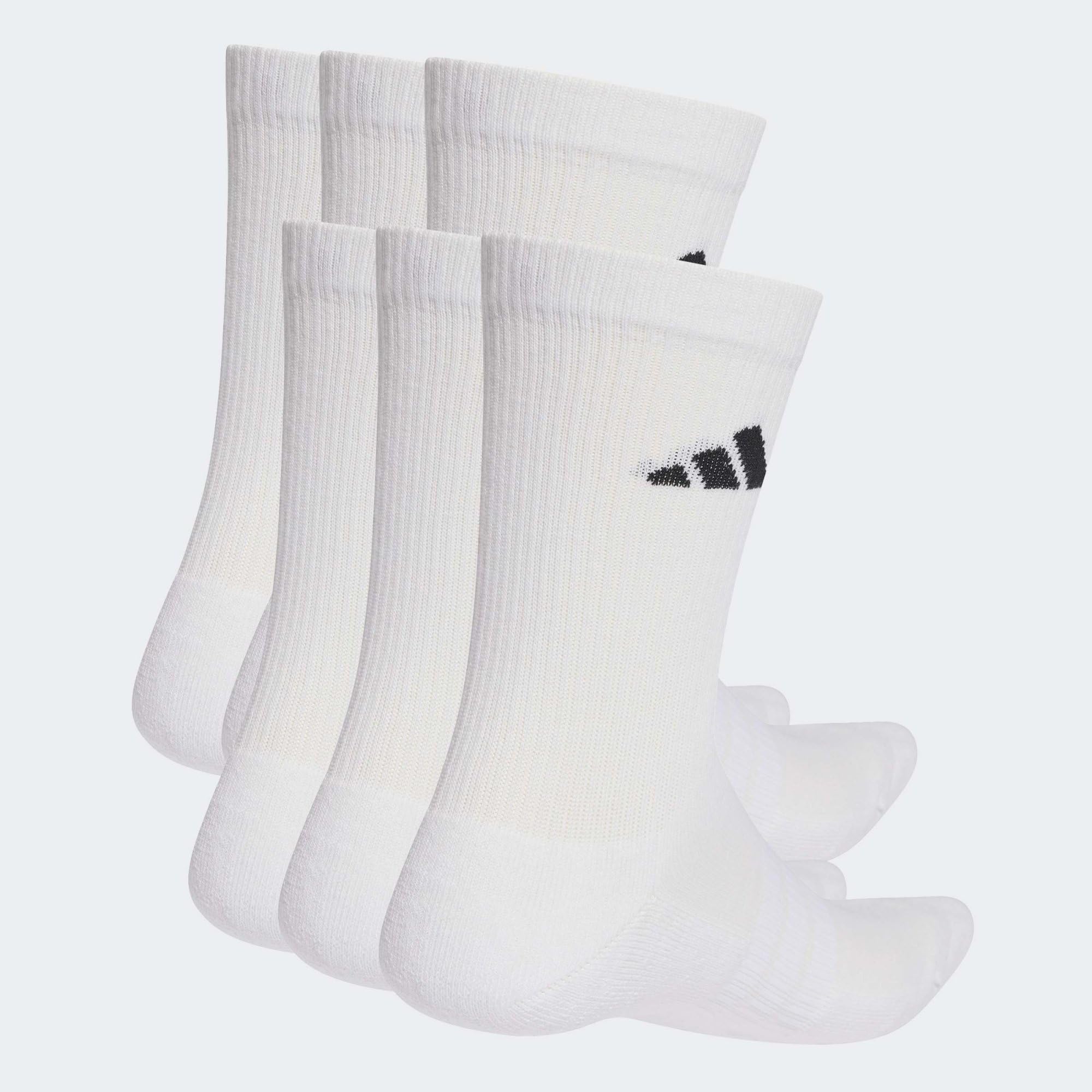 adidas Unisex CUSHIONED CREW SOCKS 6 PAIR PACK, white/white/black, 42-45 3