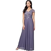 Alex Evenings Womens Stretch Sequin Bodice Empire Waist Long Gown, Formal Event Dress (Petite and Regular Sizes)