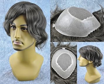 Amazon Com Fine Mono Wide Pu Indian Mens Hair Piece Remy Hair