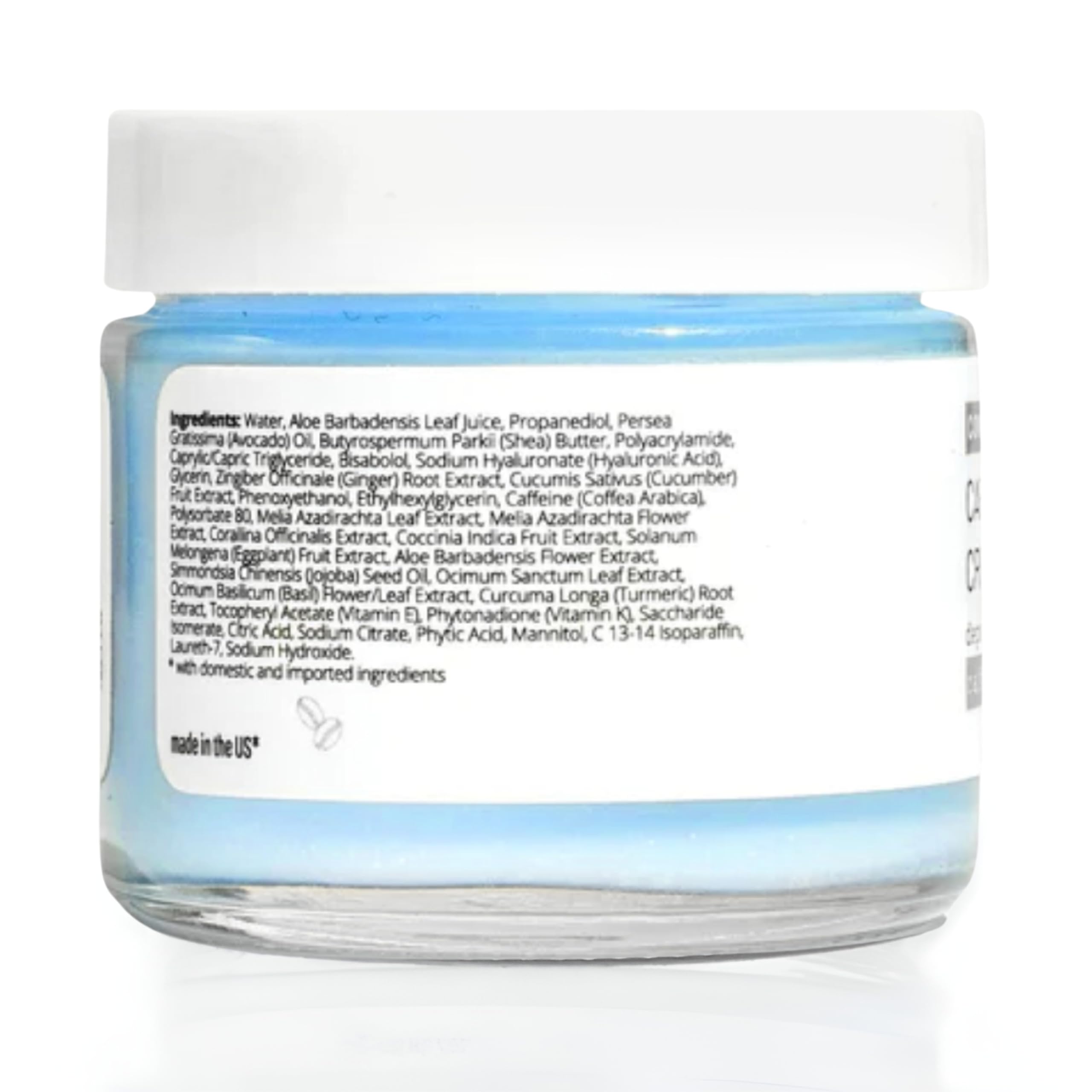 Caffeine Eye Cream with Hyaluronic Acid, Vitamin E, Vitamin K - Vegan (For Dark Circles Under Eyes, Face Puffiness, Facial Wrinkles, and Fine Lines)