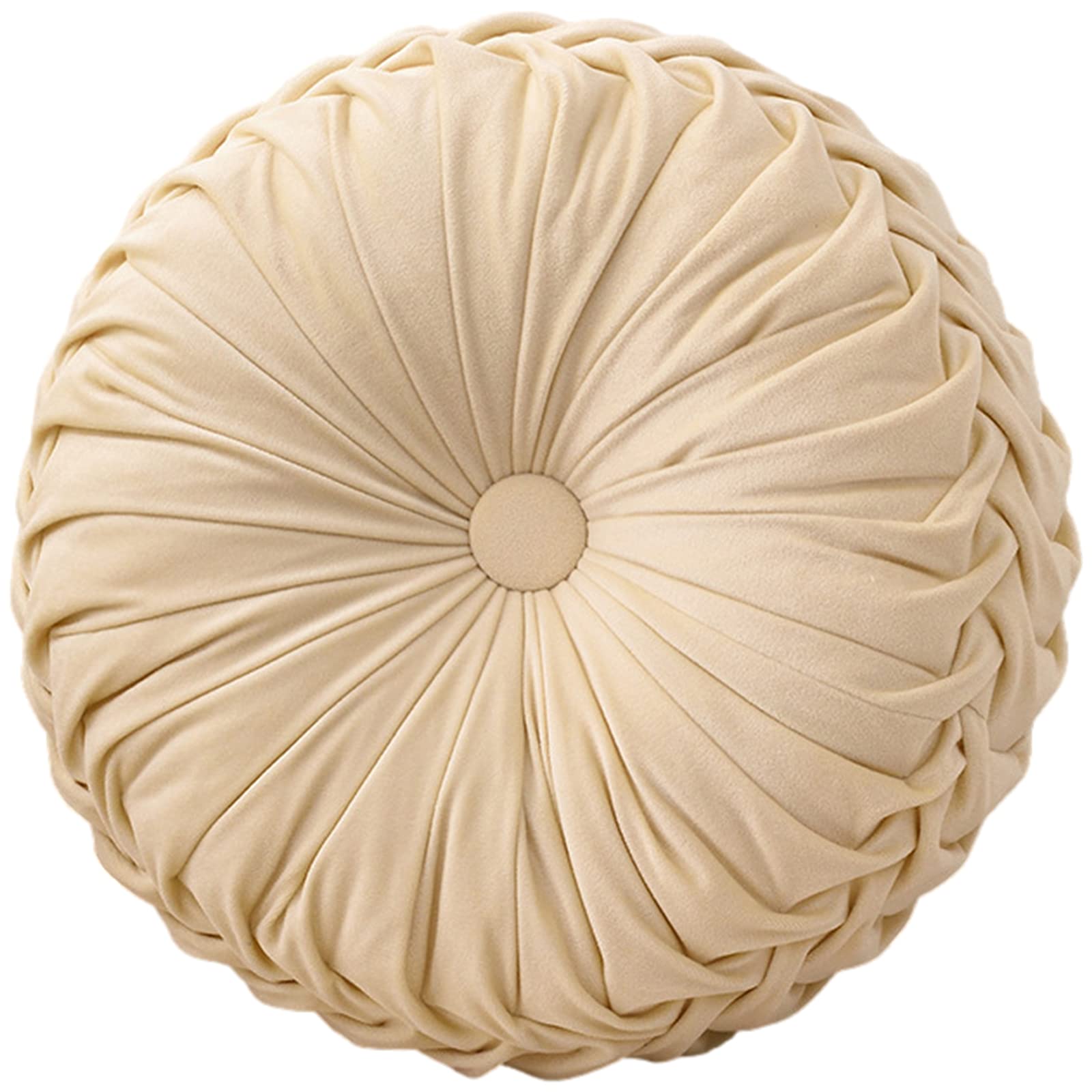 aromm Round Chair Pad Seat Cushion Memory Foam Washable for Wooden or Metal Stools Beige Diameter 38cm