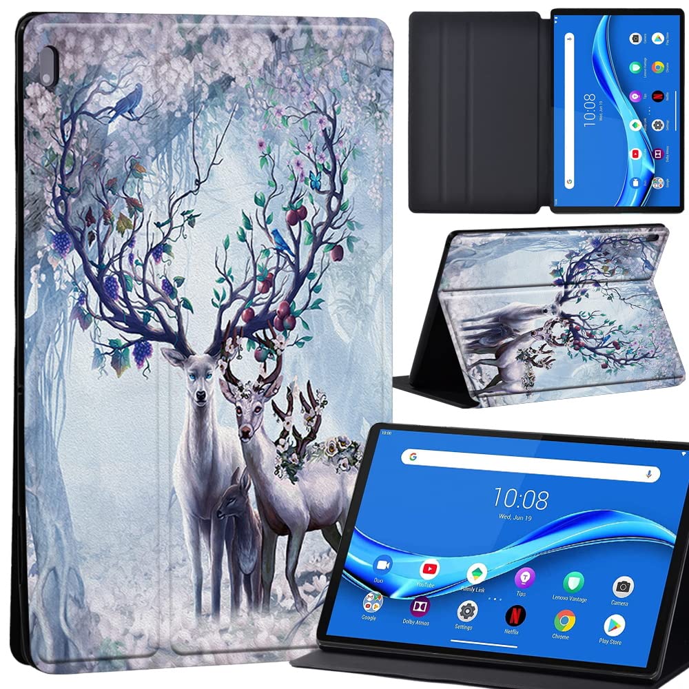 Case For Lenovo Tab M10 FHD Plus 10.3 inch (TB-X606X TB-X606F) Leather Case with Auto Wake-up, Flip Case for Lenovo Tab M10 FHD Plus Cover (painting deer 07)