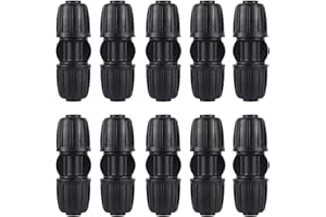FOGWOWO 10 Pack 1/2 Inch Drip Irrigation Coupling Connectors (1/2" ID x 0.65" OD) - 1/2'' Drip Line Anti-Drop Barbed Locked Straight Connectors for 1/2 Inch Drip Tubing Garden Irrigation System
