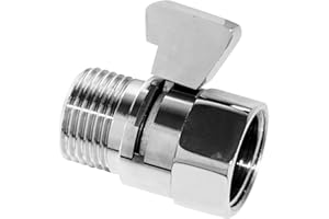 DIVSEA Shower Valve, Shower Head Shut Off Valve, Brass Water flow control valve with G1/2 Universal Size for Shower Head, Hose, Water Pipes, Water Pressure Regulator