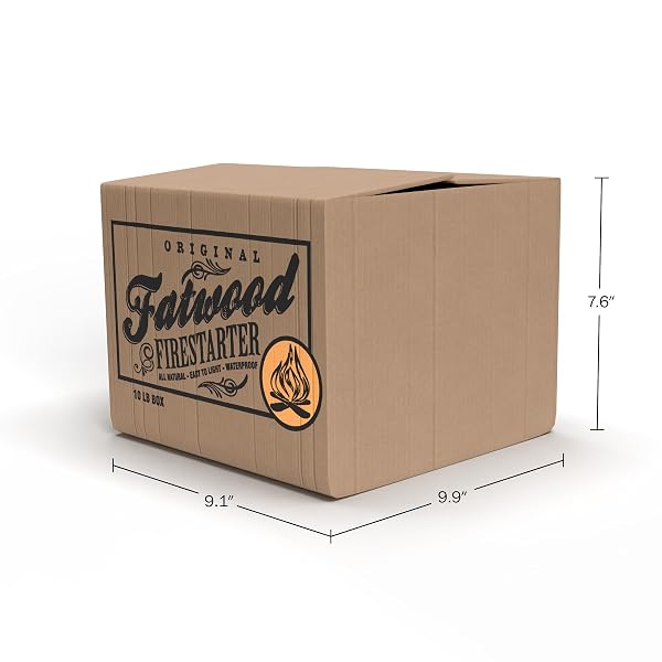 FATWOOD FIRE STARTER STICKS 10LB BOX – INDOOR OR OUTDOOR 100% ALL NATURAL PINE FIRE STARTERS FOR CAMPFIRES, FIREPLACE, FIREPIT, WOOD STOVE, OR BBQ GRILL – KINDLING WOOD FIREWOOD LIGHTER BY PURE GARDEN