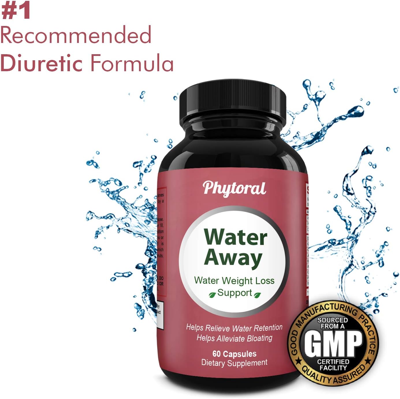 Premium Water Pills Diuretic Pure Dietary Supplement for Water Retention Relief Detox Cleanse for Men & Women: Health & Personal Care