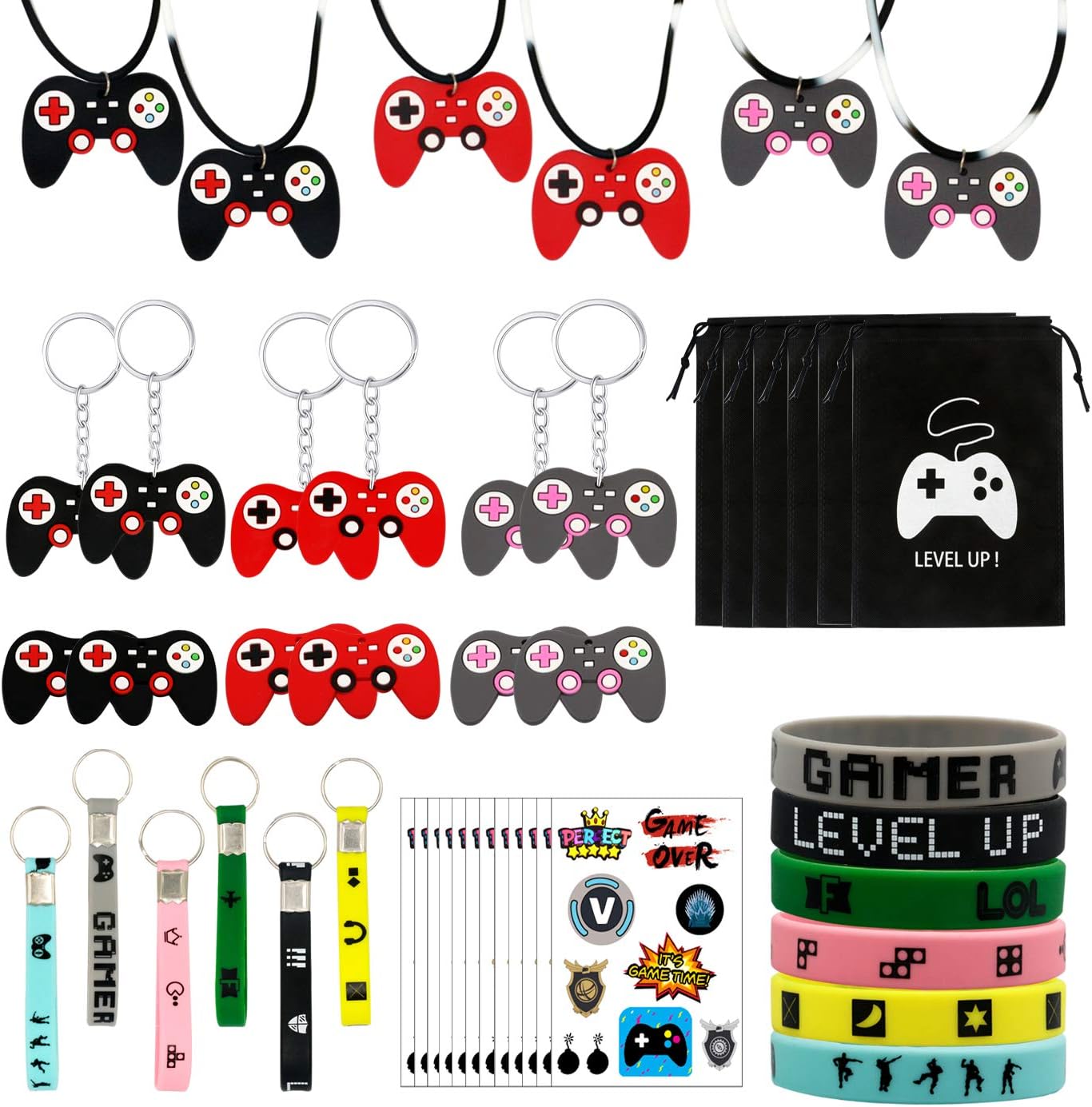 48 Pack Video Game Birthday Party favors set Classroom Rewards Carnival Christmas Prizes Gifts for kids boys girls- Serve 6 Guests Kids Birthday Party Supplies Video Game: Toys & Games