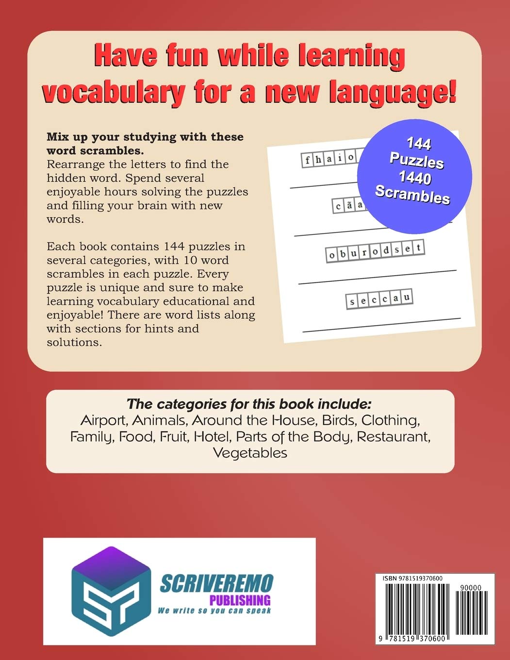 Amazon Com Parleremo Languages Word Scramble Puzzles Portuguese Volume 1 Portuguese Edition 9781519370600 Zidowecki Erik Books
