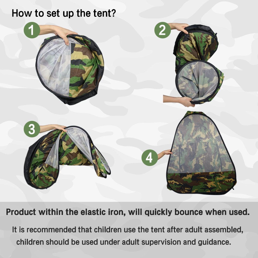 Nuheby Kids Tent Play Tent for Kids Garden Toys Foldable Playhouse Tent Girls with Cool Camouflage Pattern Design Outdoor toys Boy Tent for 3 4 5 Years Old
