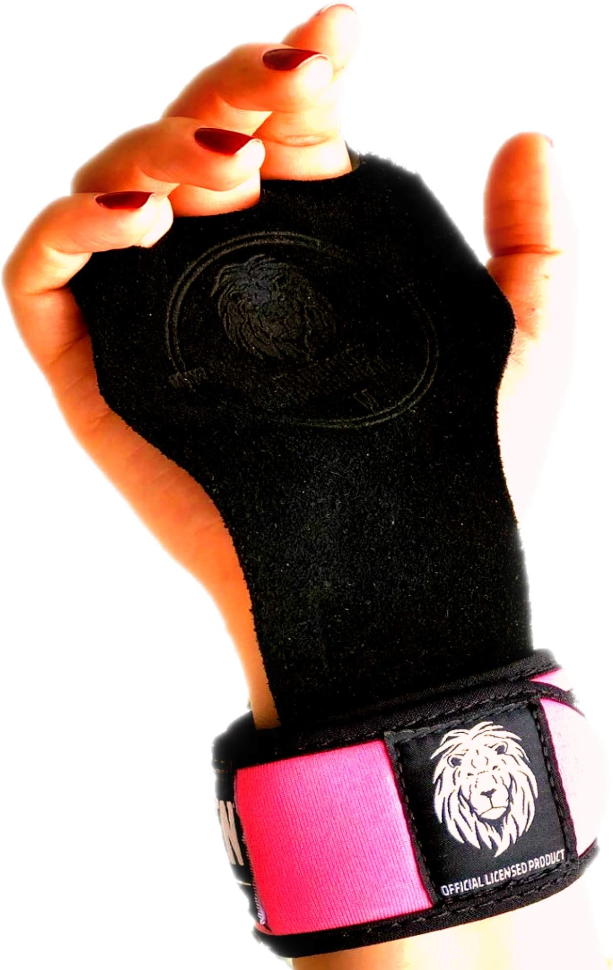 Gymnastics Grips Crossfit Hand Wrist Lift Gloves perfect for WOD, pullups, Weight Lifting, Chin ups, Training, Exercise, Kettlebell. Protects Palms! Black Suede Leather + Neoprene Wrist support