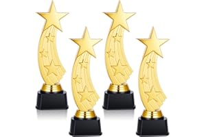 Quelay 9.5 Inch Trophy Awards Gold Plastic Trophies Bulk for Employee Recognition, School Prize, Motivational Gift, Celebrating Outstanding Achievement, Competition
