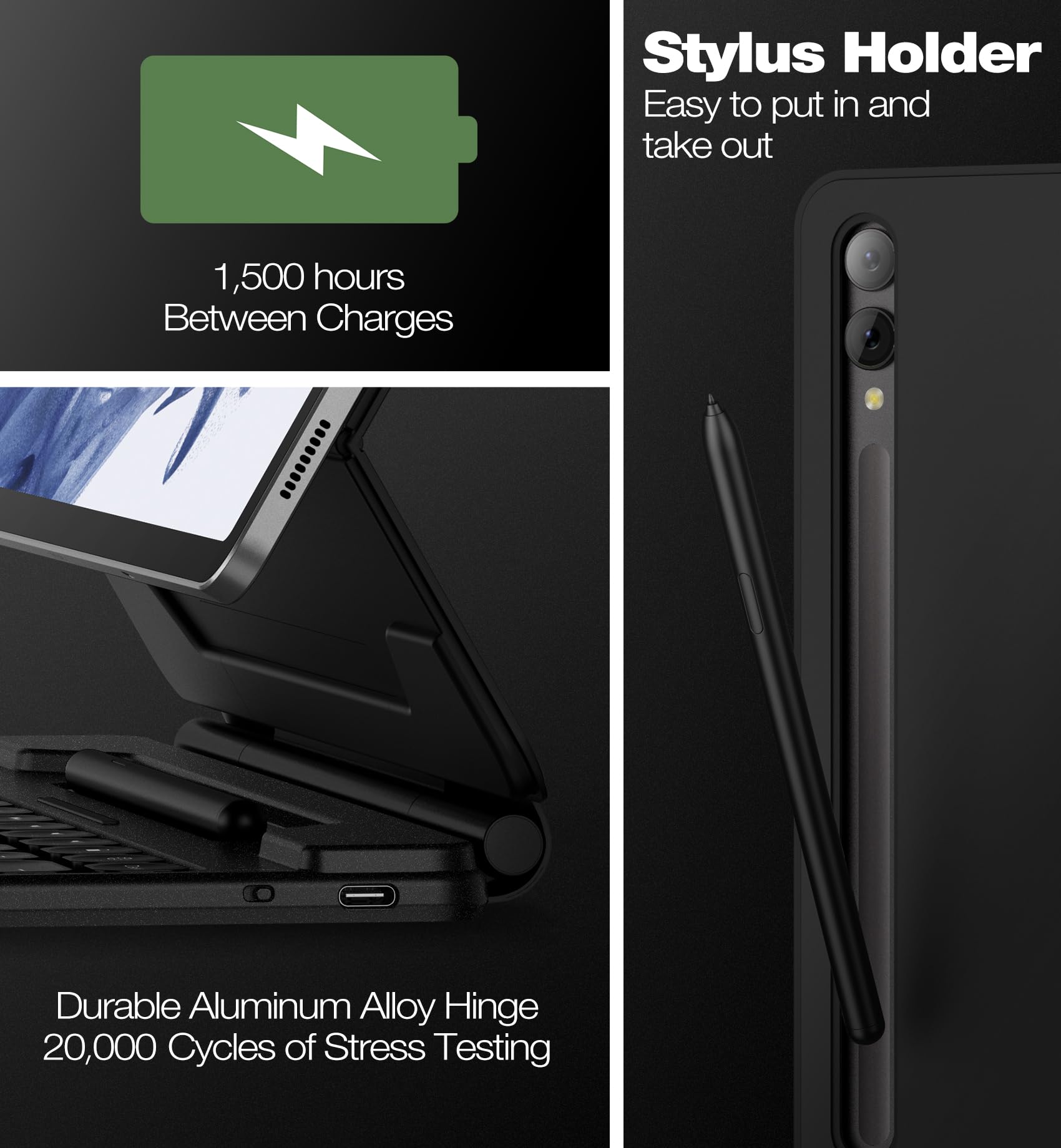 Dexnor for Samsung Galaxy Tab S10+ Plus/S9+ Plus/S9 FE+ Plus/S8+ Plus/S7+ Plus/S7 FE Case with Keyboard 12.4