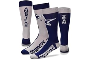 FBF - NFL Adult Team Logo Big Top Mismatch Dress Socks Footwear For Men And Women Game Day Apparel - Dallas Cowboys