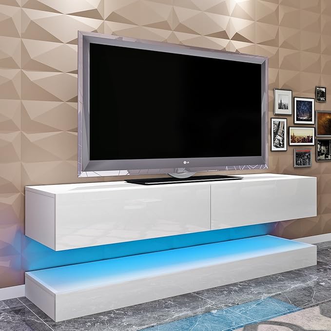 Modern 140cm LED TV Unit Floating TV Stand Amazon.co.uk
