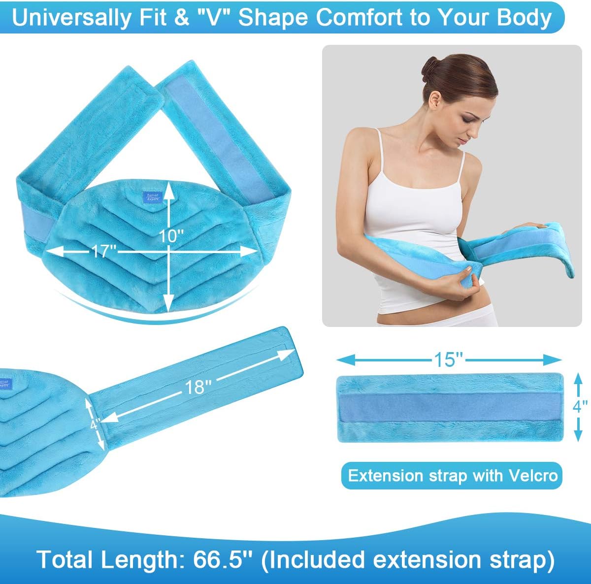 Relief Expert Microwave Heating pad for Lower Back Pain Relief, Extra Large Microwavable Heat Wrap for Lumbar, Waist, Stomach Cramps, Legs, Neck and Shoulders, Natural Hot or Cold Therapy: Health & Personal Care
