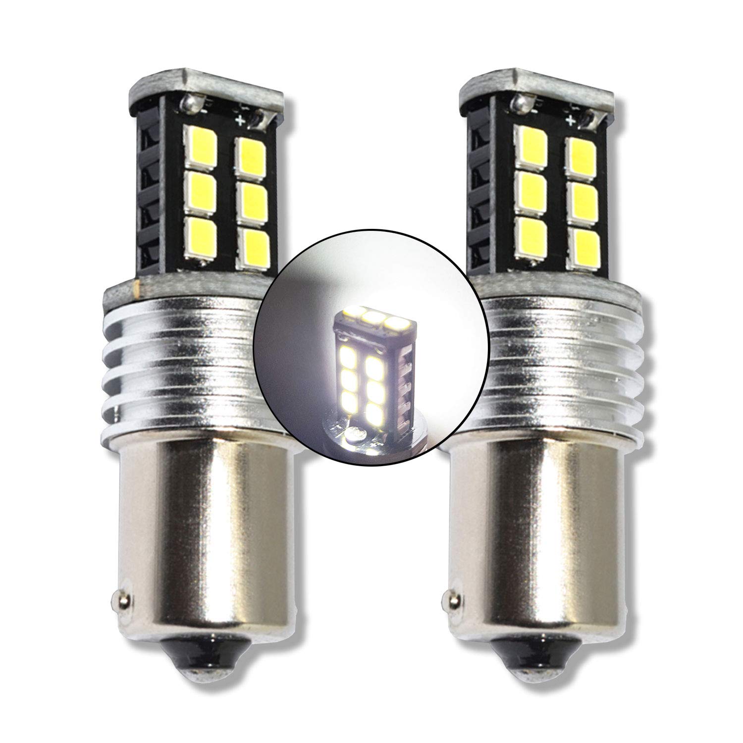 MCK Auto – P21W BA15s 1156 15SMD LED Canbus Bulbs Reverse Lights White Very Bright and Without Errors Compatible with A1 A3 A4 F30 F31 - EB6R5 – Transform Your Ride