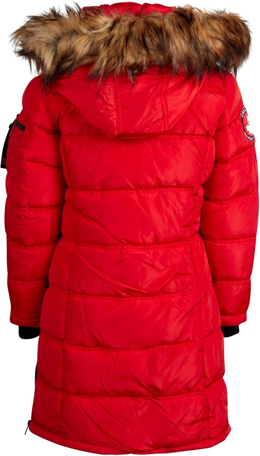 CANADA WEATHER GEAR Girls' Winter Coat - Long Puffer Bubble Jacket with Natural Fur Trimmed Hood: Clothing