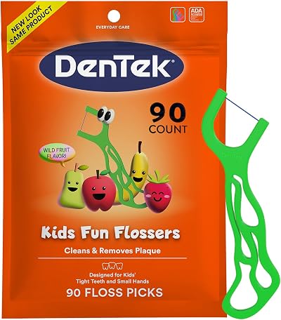 DenTek Kids Fun Flossers Wild Fruit 90 Count Dental Floss Picks