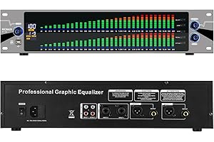 MICNAUX 31-Band Digital Equalizer for Home Stereo Audio System, Professional 2U Dual Channel Graphic Equalizer Music EQ Studio Equalization with PC Tuning, Spectrum Analyzer Display & Noise Reduction
