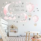 Dream Big Little One Elephant Wall Stickers, Pink