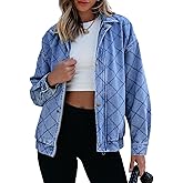 Sidefeel Women's Jean Jacket Long Sleeve Zimbaplatinum Overszied Denim Jackets Shacket Coat Fashion Spring Outfits 2025