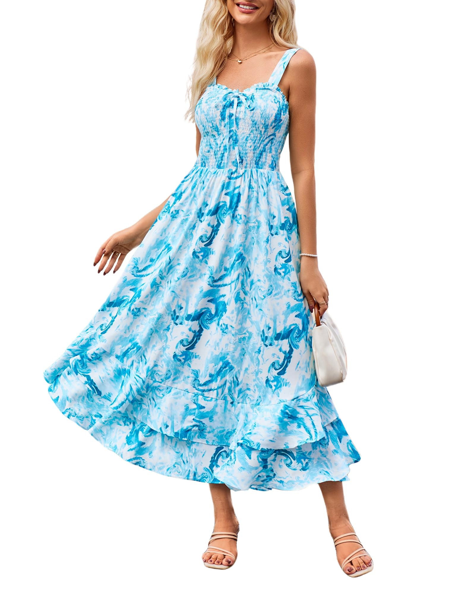 Summer Dress With Pockets GRACE KARIN Women's Floral Maxi Dress - Spaghetti  Strap Boho Sundress With Pockets Summer Dresses For Women