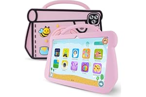 RITMOCHISPA Kids Tablet 10.1 Inch Android 14 for Ages 3-12, 10GB+64GB+1TB Expand, Octa-Core, Parental Controls, IPS HD Display with Eye Protection, SIM Card & WiFi, Includes EVA Case & Stand, Gift (Pink)