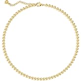 MTMY Gold Choker Necklace,18K Gold Plated Dainty Chain Choker Necklace Delicate Fashion Choker Necklace Jewelry for Women