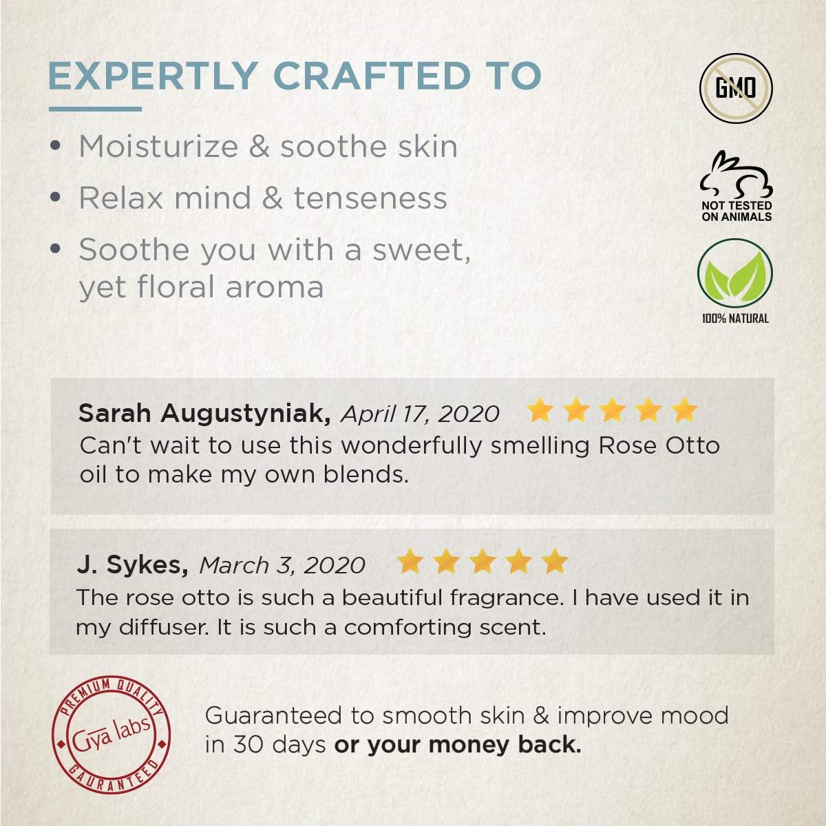 Gya Labs Rose Essential Oils for Skin, 100% Pure Natural Rose Oil for Face Hair, Diffuser - Image 3