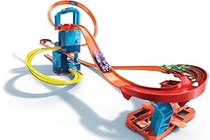 Hot Wheels Track Builder Playset Ultra Boost Kit, Powered by a Motorized Booster, 5 Configurations, 1:64 Scale Toy Car