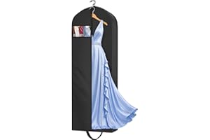 MISSLO 65" Long Garment Bags for Travel for Women 4" Gusseted Dress Bags for Gowns Waterproof Dress Protector Bag for Closet Storage Clothing Covers for Hanging Clothes Wedding Dresses Storage