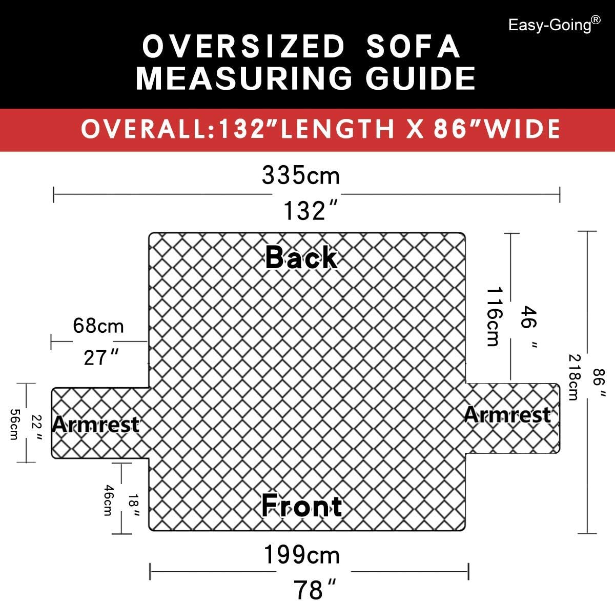 Easy-Going Sofa Slipcover Reversible Sofa Cover Water Resistant Couch Cover Furniture Protector with Elastic Straps for Pets Kids Children Dog Cat(Oversized Sofa, Gray/Light Gray): Kitchen & Dining
