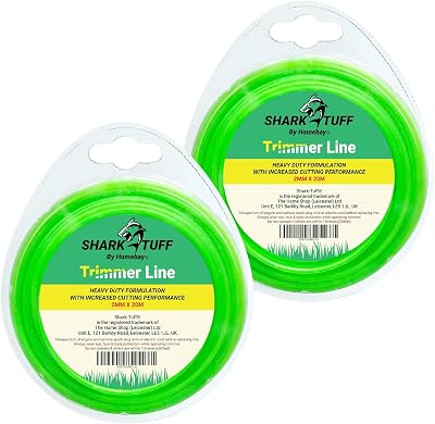 Homebay Shark-Tuff Universal Strimmer Wire 2mm x 20m Pack of 2