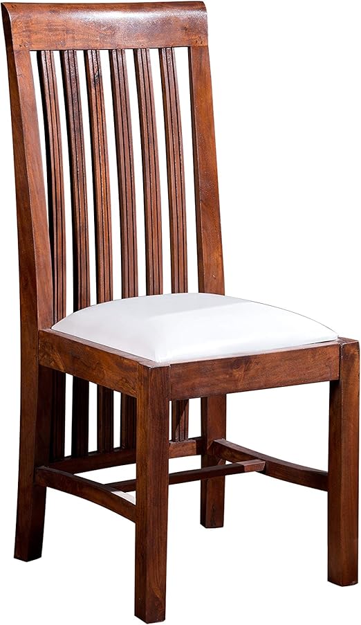 Massivmoebel24 De Stuhl Akazie 45x51x103 Nougat Lackiert Polster Weiss Bangalore Oxford 7 Amazon De Kuche Haushalt