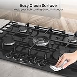 Hisense GG773B 75cm Gas Hob 5 Burners Built-In Tempered Glass Black view 6