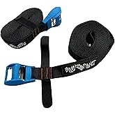Blue Planet 12-Foot Surfboard Tie-Down Straps for Roof Rack Crossbars, Paddleboards or Kayaks | Premium Surfboard Fastening Straps with Rubber Protective Cover | 1 Pair