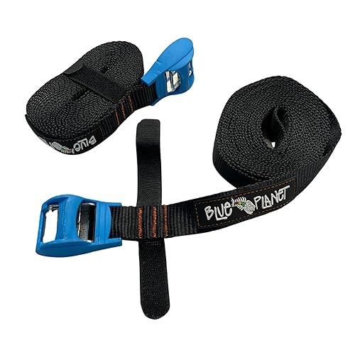 Blue Planet 12-Foot Surfboard Tie-Down Straps for Roof Rack