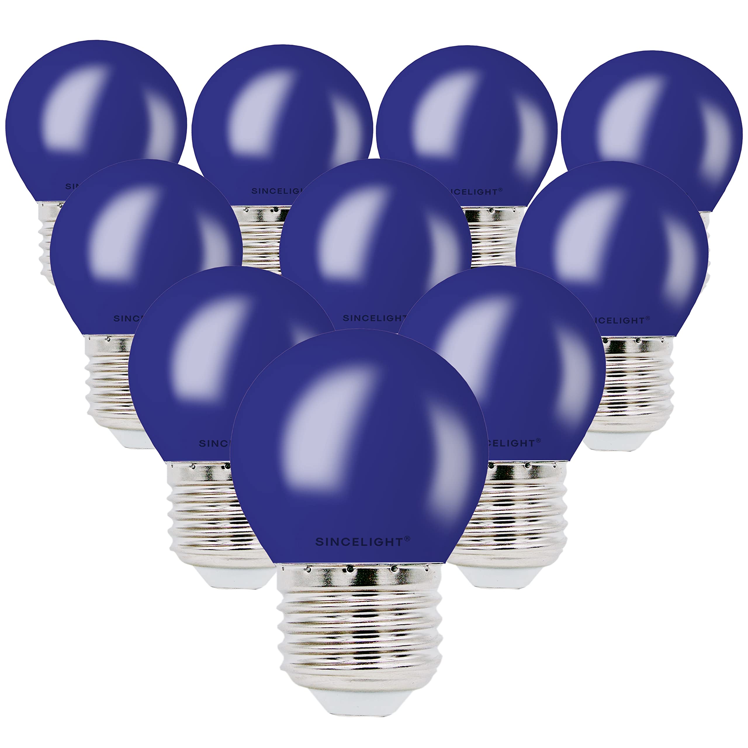 SINCELIGHT E27 LED Blue Coloured Bulbs 1W Festive Decorative Garden Party Light,Pack of 10