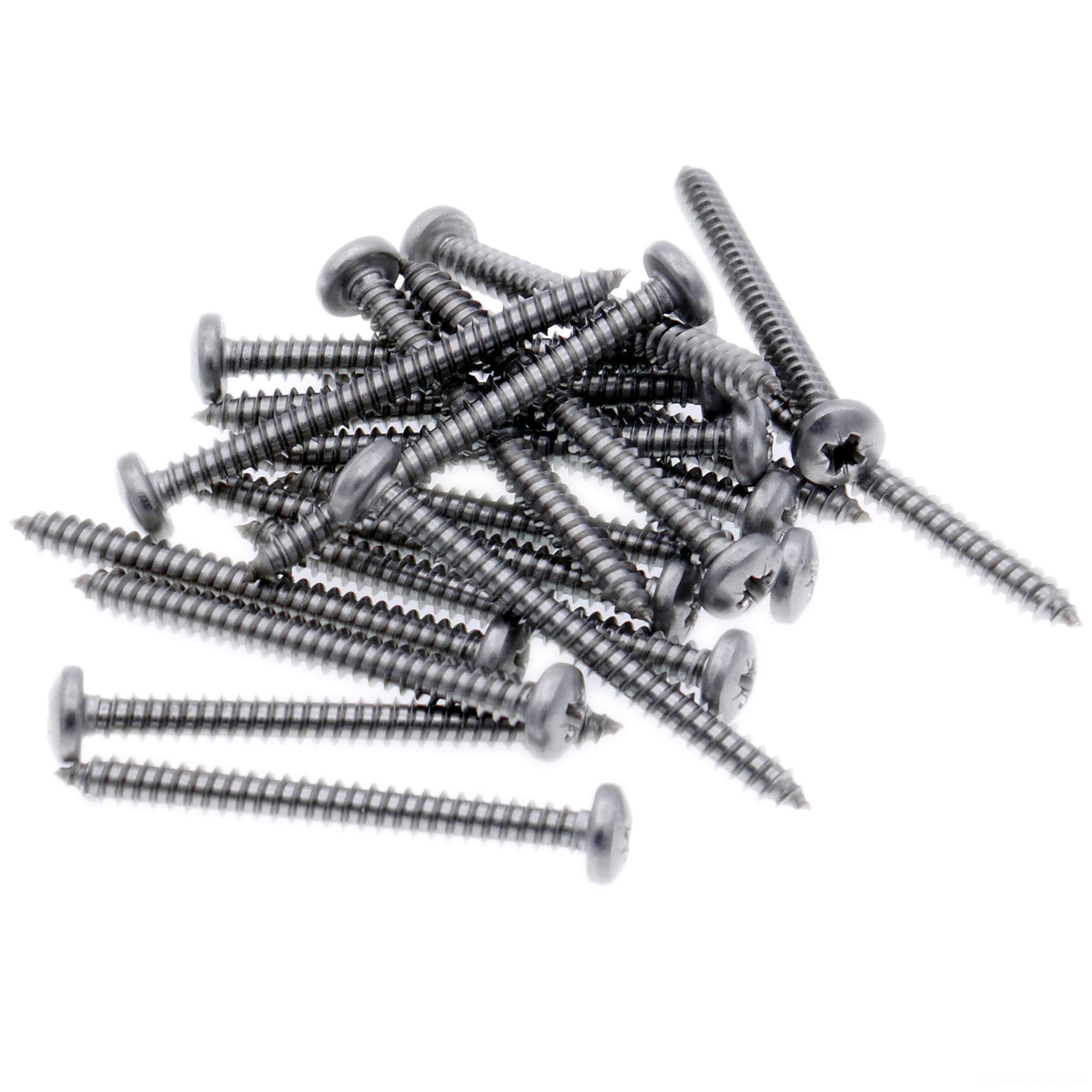No.2 x 0.5 (2.2mm x 13mm) Pozi Pan Self-Tapping Screw - Stainless Steel (A2) (Pack of 20)