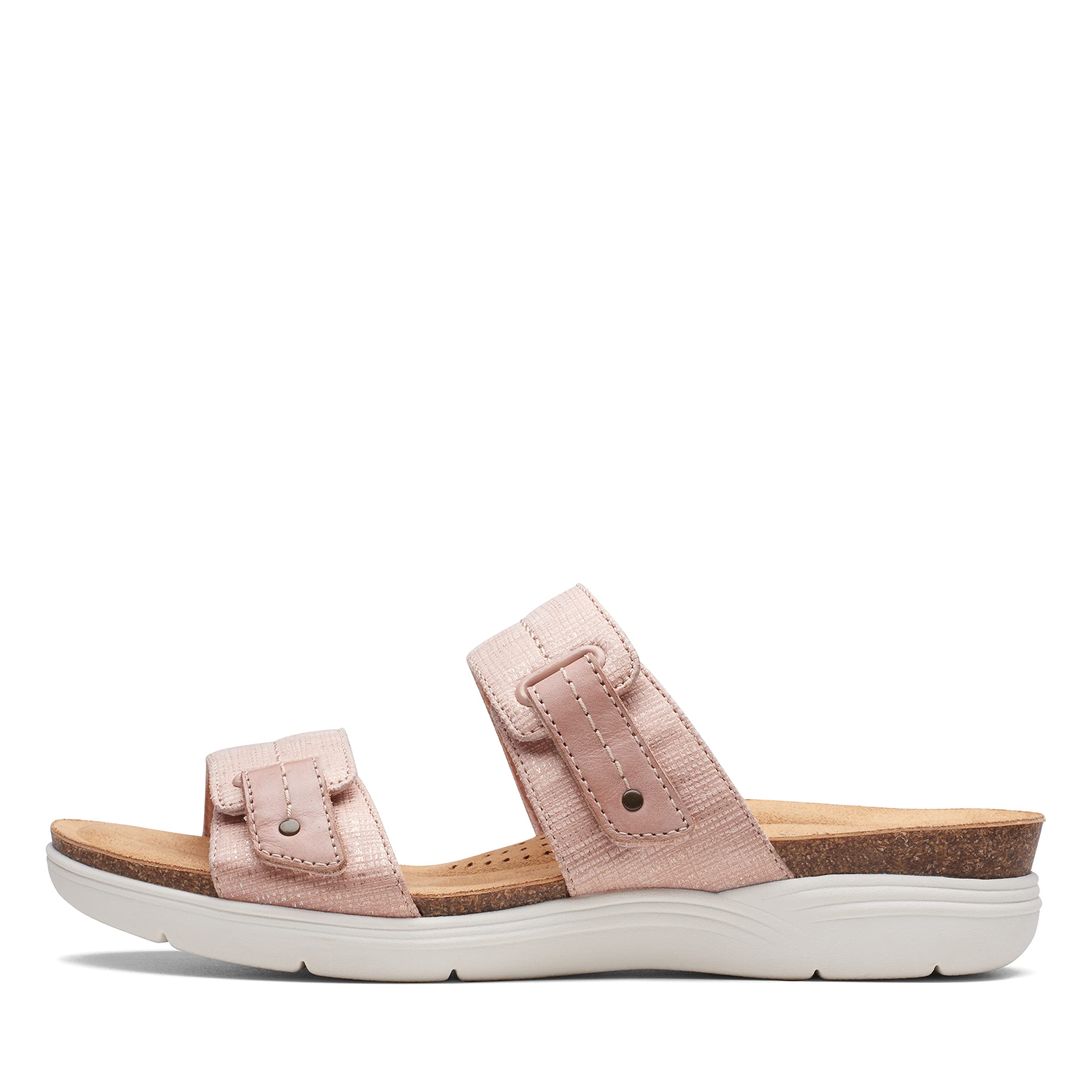 Clarks Women’s April Dusk Slide Sandal, Blush Interest, 5.5